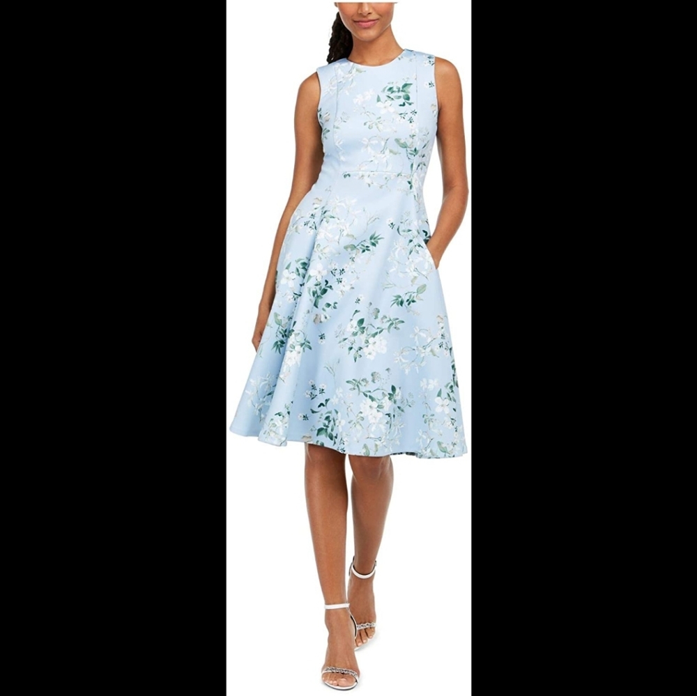 Calvin Klein floral print fit and flare dress